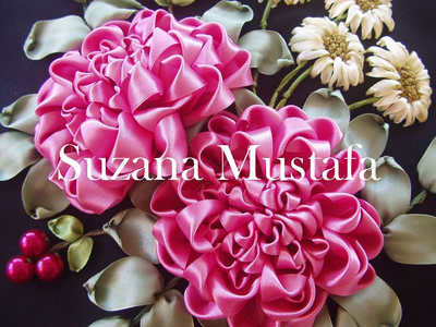 Вышивка роз лентами от Сузаны Мустафа