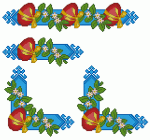 Схема для вышивки крестом «Кайма для пасхального рушника» 
